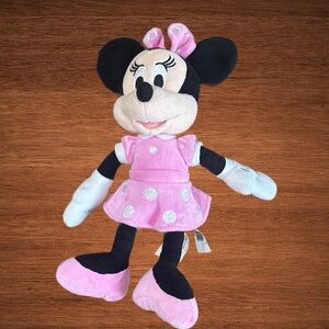 Disney Minnie Mouse plush pink /polka dots. 9 in.